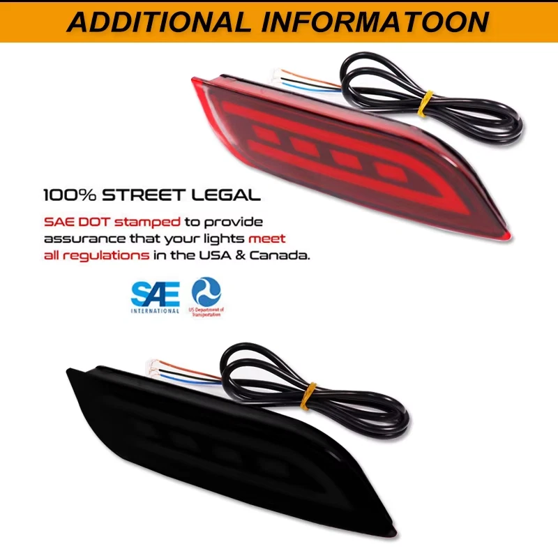 2 шт светодиодных отражателей бампера для Subaru Impreza WRX или WRX STi XV Crosstrek, - Изображение 3 из 4