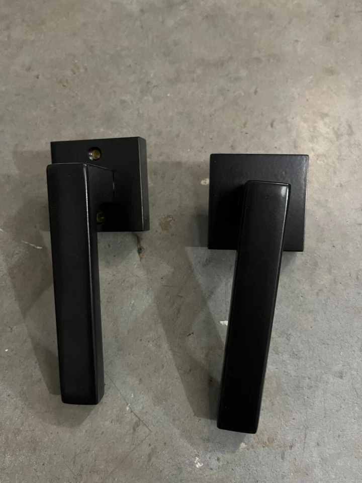 Valli - Palanca de puerta Lab H1049 Divara - Negro opaco - Roseta cuadrada HECHA EN ITALIA Foto 2 de 4