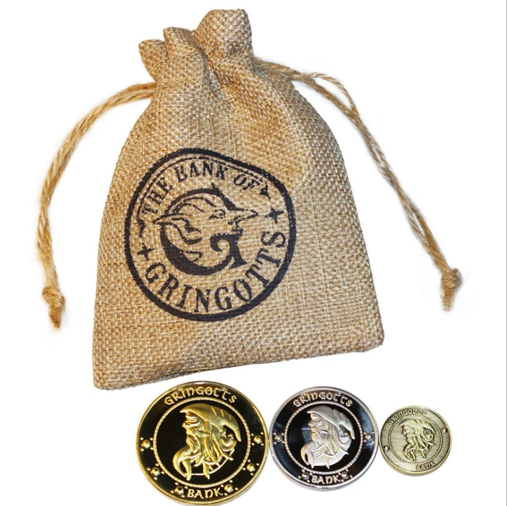 Xmas Gift Harry Potter Gringotts Wizard Bank Collection Coins in Pouch Cosplay - image 3 of 4