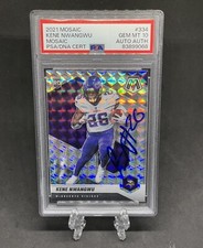 2021 Panini Mosaic Football Kene Nwangwu  Rookie #334 On Card Auto - PSA 10