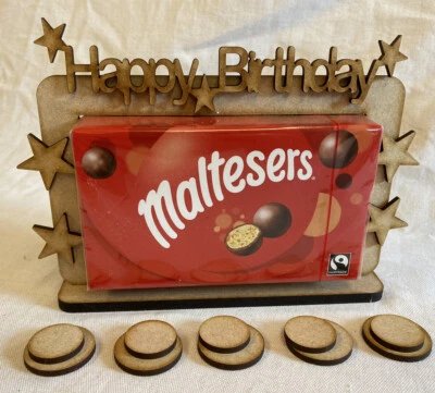 KOLAT CREATIONS Happy Birthday Treat Gift Box Stand. Inc 10 MDF Circles. Gift