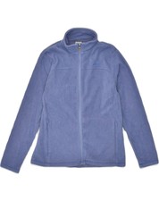 Asics Womens Fleece Jacket Uk 14 Medium Blue Polyester Al58