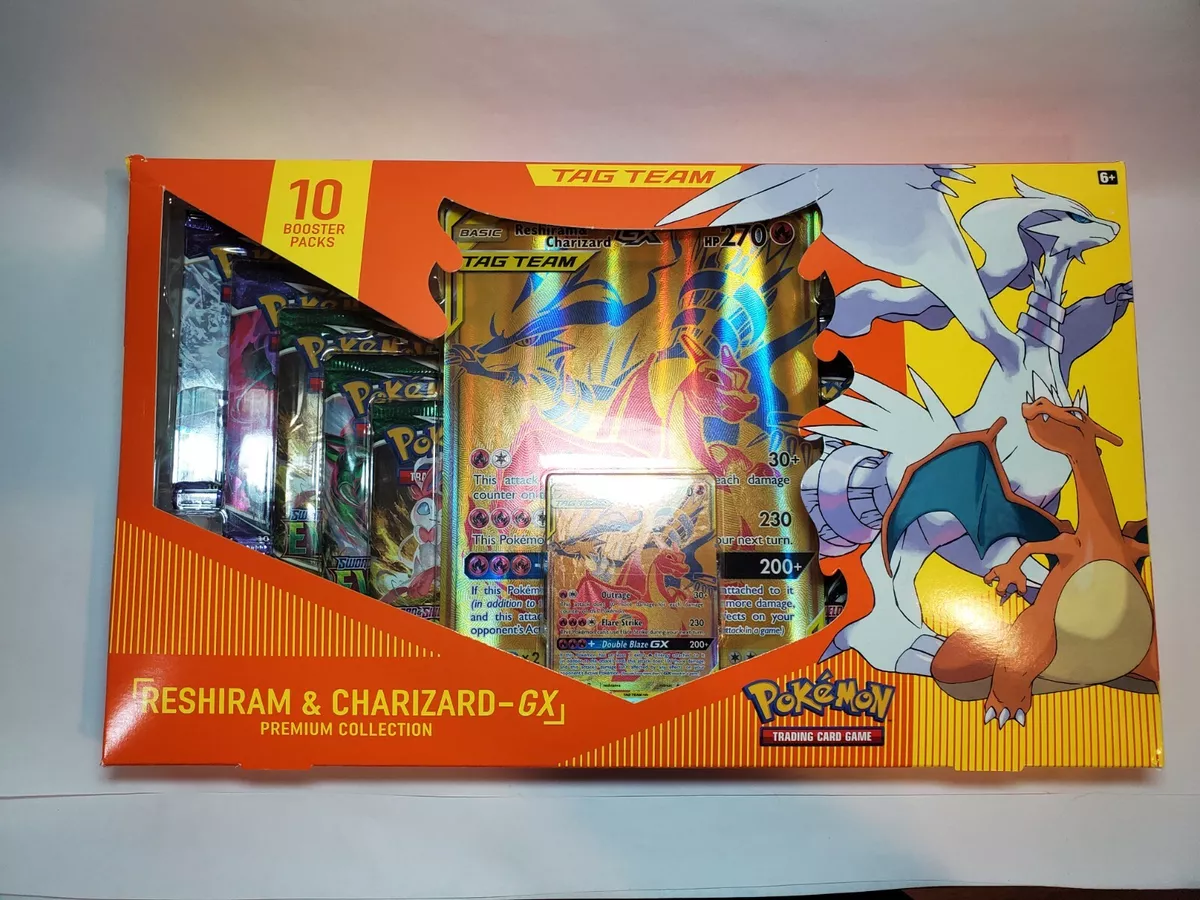  Pokémon TCG: Reshiram & Charizard GX Premium Collection : Toys  & Games