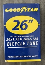 Kent Int. Goodyear 26" Replacement Bicycle Inner Tube Fits 1.75 to 2.125 For Use