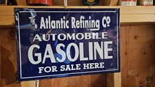 The Atlantic Refining Co Automobile Gasoline For Sale Here Metal SIGN Remake 
