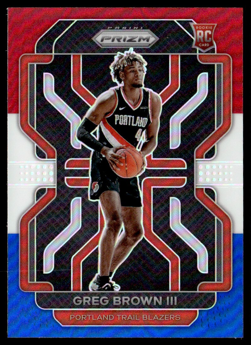 2021-22 Panini Prizm RWB Greg Brown III Rookie Portland Trail