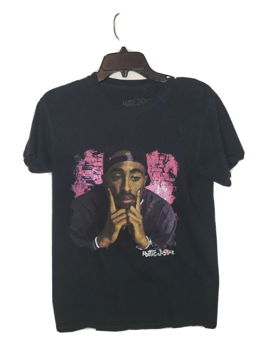 Poetic Justice Tupac Shakur Shirt Men's Small Black 2pac Rap Tee