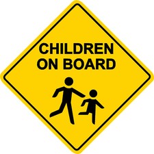 CHILDREN ON BOARD STICKER SIGN CHOOSE STANDARD STICKER OR FOR GLASS/WINDOWS