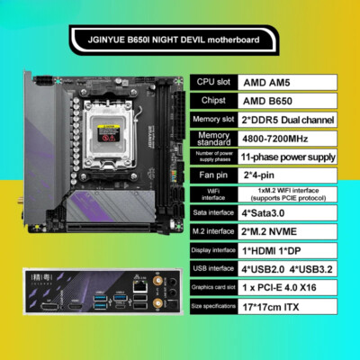 Motherboard supports AMD Ryzen 7000 series CPU processors DDR5 dual channel
