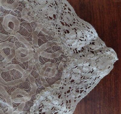 Antique Ecru Doily Handmade Battenburg on Net Lace Ground Bobbin Bedfordshire