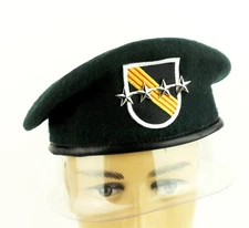 U.S. SPECIAL FORCES GREEN BERET US MILITARY HAT BERET FLASH SFG CAP BADGE