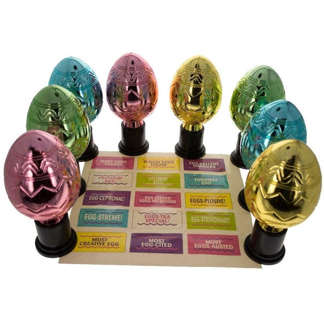 Set of 8 Shiny Plastic Easter Egg Hunt Trophies 5 Inches eBay