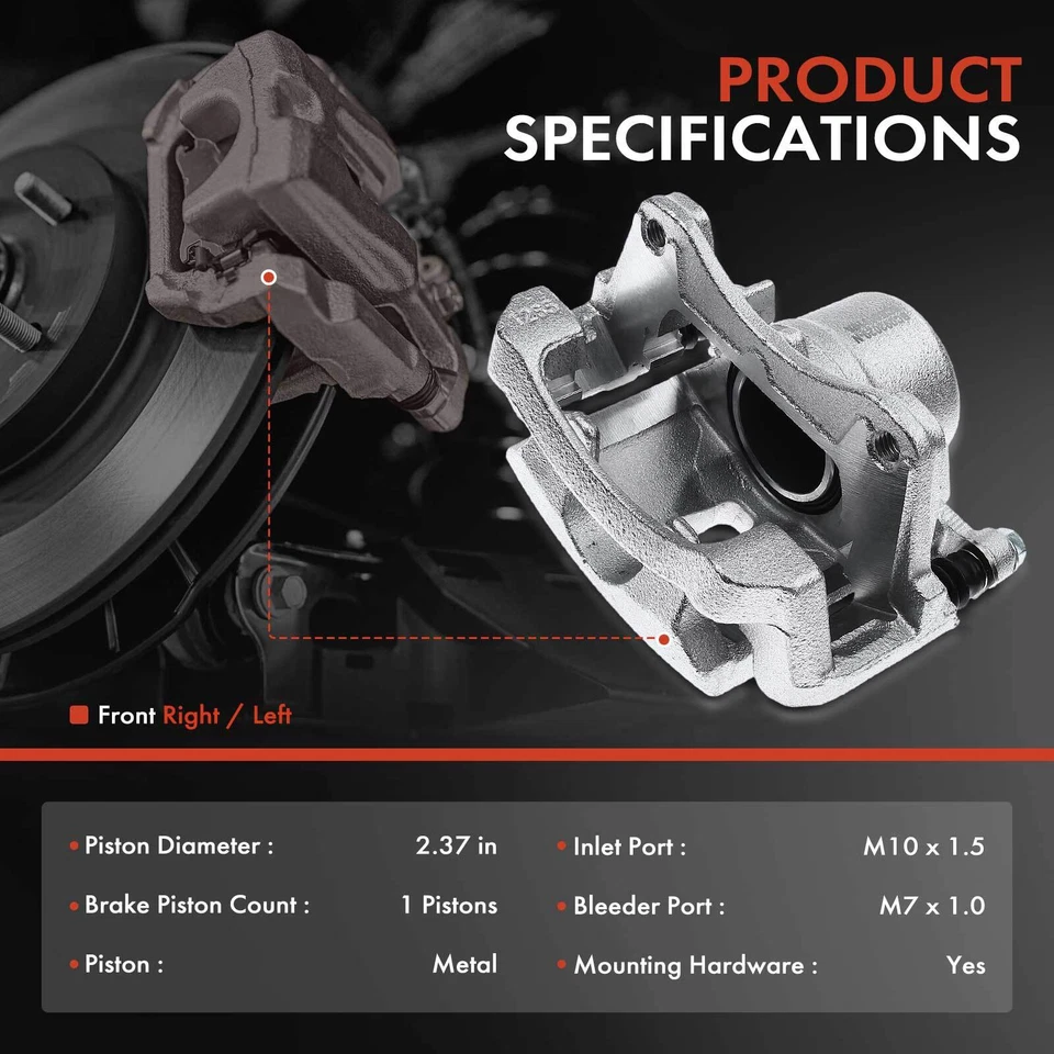 2x Pinza de freno de disco delantera con soporte para Chevrolet Malibu Pontiac G6 Saturn Sky Foto 2 de 4