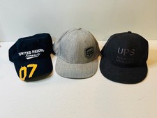 Lot 3 Vintage UPS United Postal Parcel Service SnapBack Hat Cap Grey Blue Brown