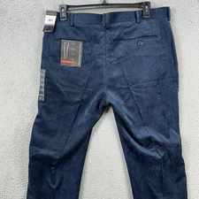 Perry Ellis Portfolio Nylon Blend Pants Corduroy Mens 38X29 Blue Modern Fit NEW