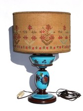 Antico lume di opaline adattato a lampada - secolo XIX