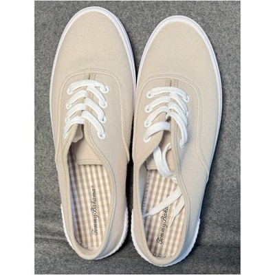Tommy Bahama Canvas Platform Sneakers Women's Size 10 Bone Color Lace Up Casual