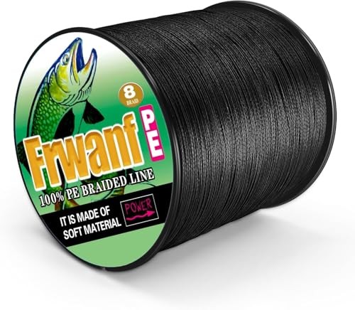 NEW Frwanf Fishing Line 8-Strand Braided PE Line 500m Size 7 Black for - Image 2