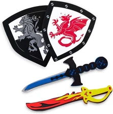 Super Z Outlet Children's Foam Toy Medieval Joust Dual Dragon Sword & Shield... 