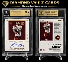 ANTONIO GIBSON 2020 PANINI ENCASED /75 BGS 9.5 ROOKIE ENDORSEMENTS ON CARD AUTO. rookie card picture