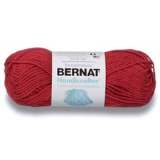 Bernat Handicrafter Cotton Yarn 1.75 oz Country Red Machine Washable 80 Yards