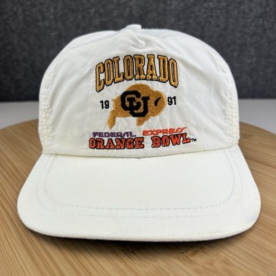 Vintage Colorado Buffaloes 1991 Orange Bowl Hat Cap Strapback White Football USA