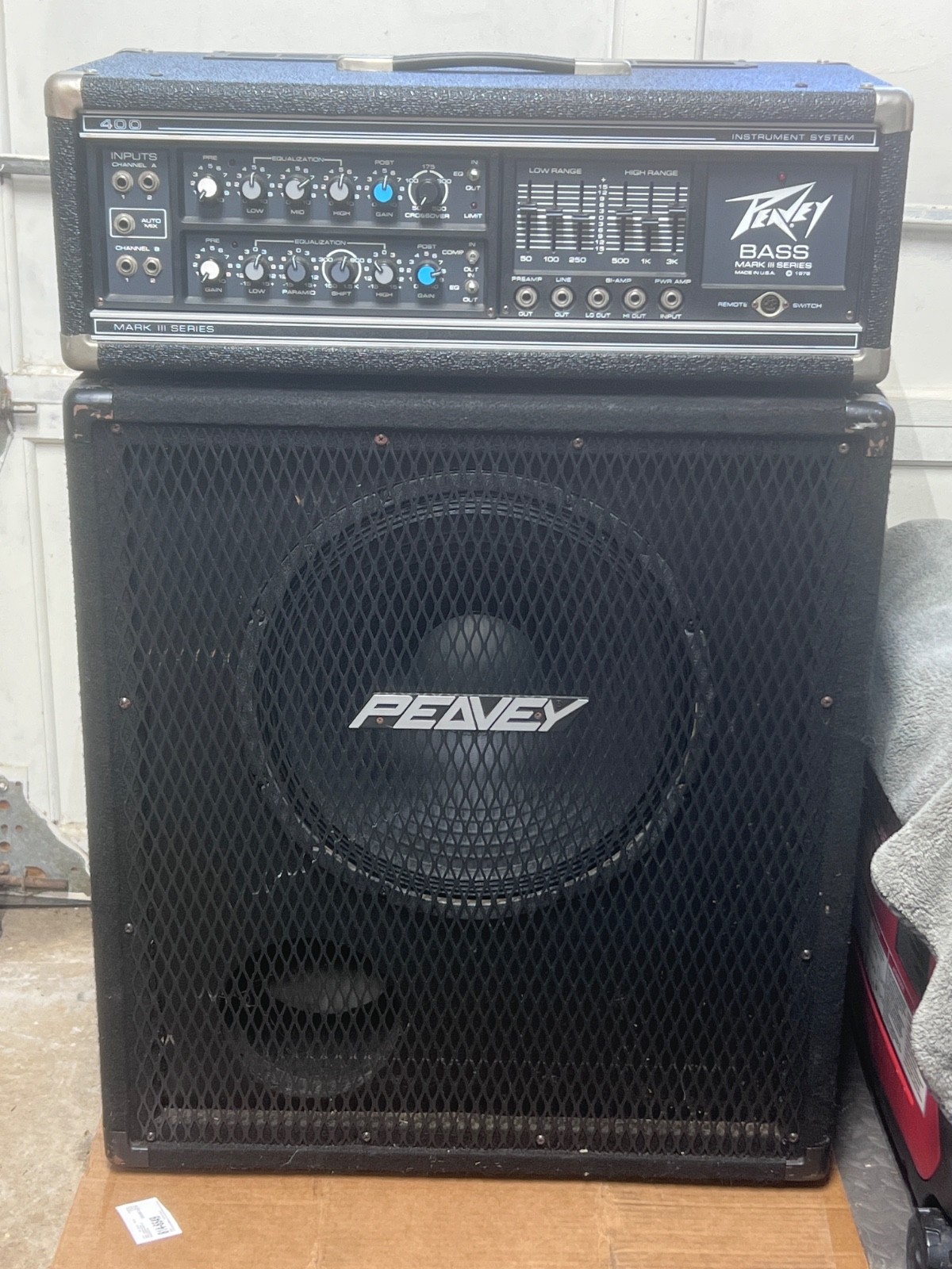 Vintage Peavey Bass Mark III Series 400B Bass Guitar Amp Head  /  W CAB-Serviced