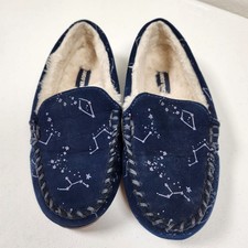 LANDS'END Slippers Size 1 Constellation Blue EUC Girls Boys