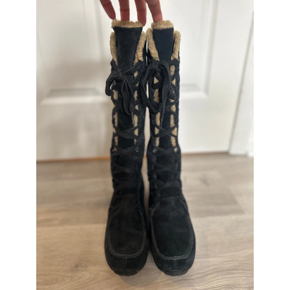 Botas Timberland Earthkeepers Granby para mujer 11 Sherpa altas con cordones gamuza negra Foto 4 de 4