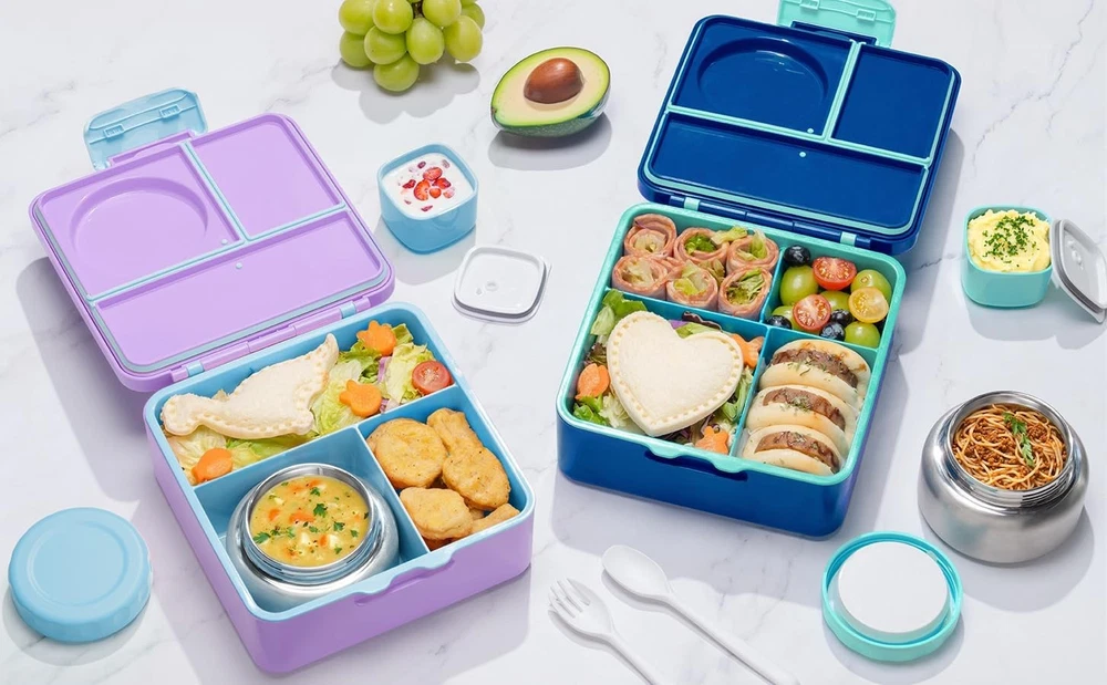 Leakproof Kids Bento Lunch Box with 8.5 OZ Thermos for Toddlers