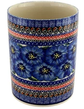 Polish Pottery Kitchen Utensil Holder for Countertop 7" Large, Diameter 5¼"