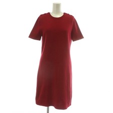 【Dresses】GUCCI Women's Short Sleeve Knee-Length Dress with Logo Red
