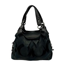 Coach Black Monogram Canvas Shoulder Bag 1389...