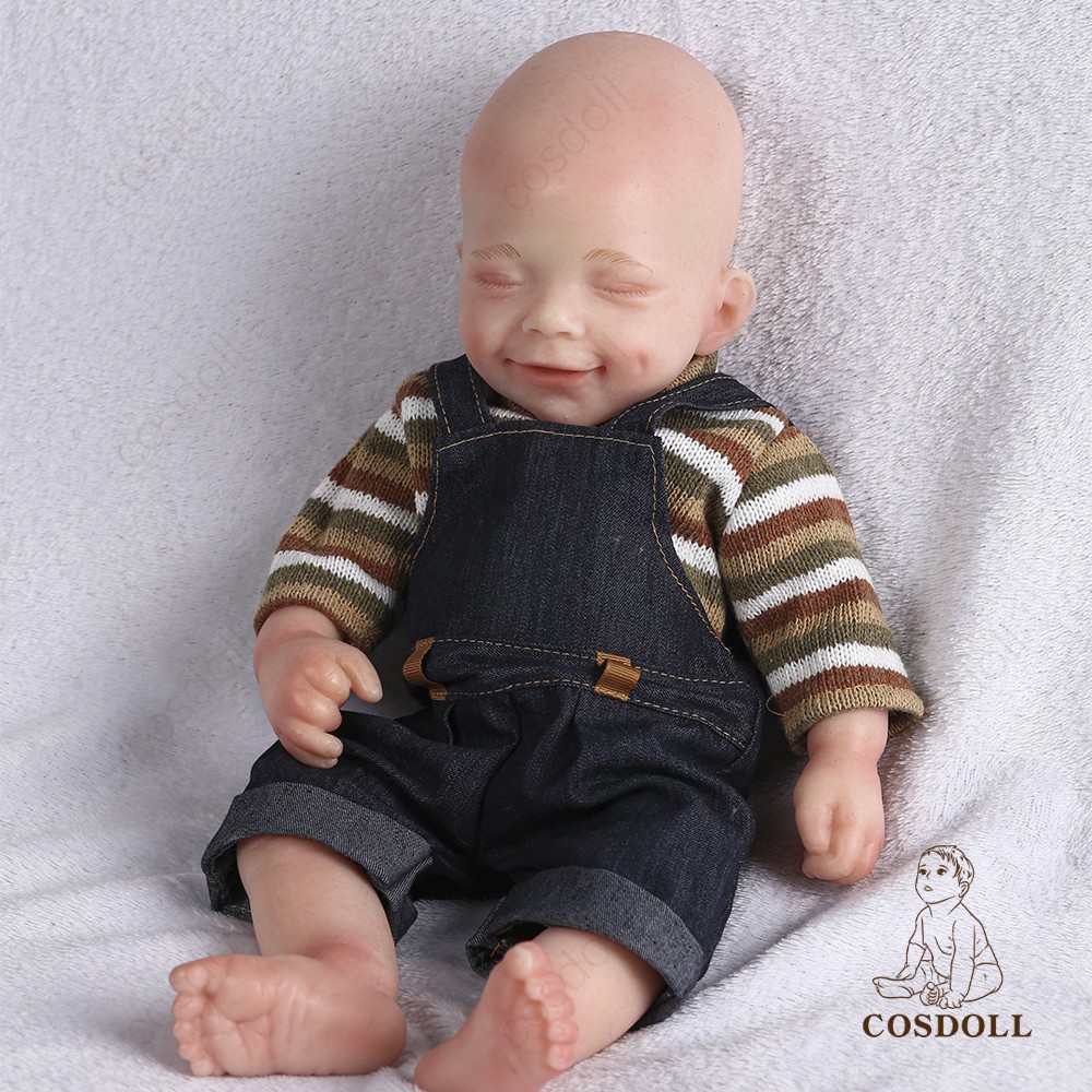 COSDOLL 15"Full Body Silicone Doll Reborn Baby Doll Smiley N