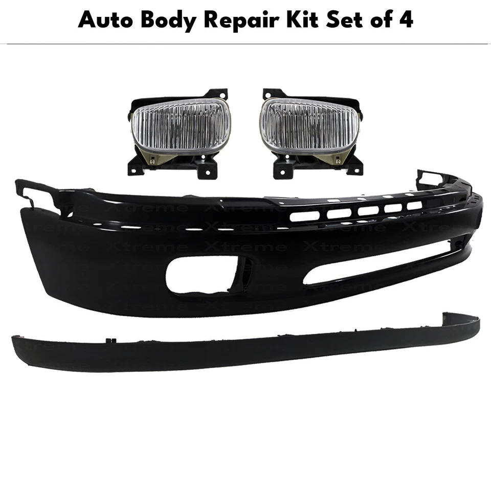 Front Bumper Paintable & Fog Lights Kit For 2000-2006 Toyota Tundra Base SR5 - Imagem 2 de 4