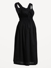 OLD NAVY ~ New! NWT Large ~ BLACK Maternity Sleeveless Fit & Flare Maxi Dress 53