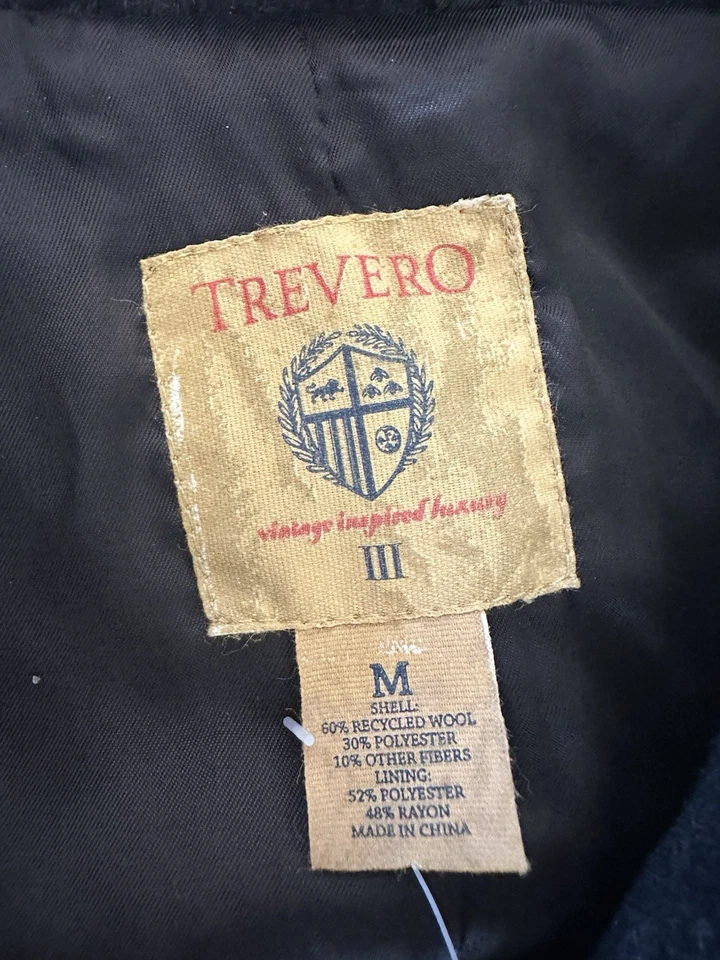 Abrigo Trevero Para Hombre Talla Mediana M Mezcla de Lana Gris Carbón Peso Pesado Moda Foto 3 de 4