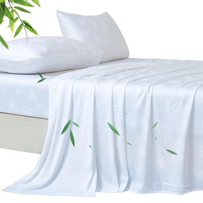 100% Organic Viscose Derived from Sheets Full Size Set, Luxury 400TC Jacquard...