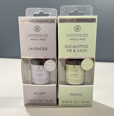 2 Pack Chesapeake Bay Mind & Body Lavender, Eucalyptus, Fir & Sage Essential Oil