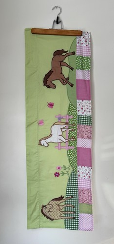 The Company Store Kids Horse Valance 42.5 x 14.5 Pony Equestrian Appliqué Cotton