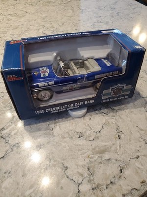 New Indianapolis 500 Limited Edition 1955 Chevrolet Die Cast Coin Bank Car
