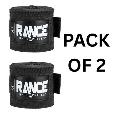 #ad Set of 2 Boxing Hand Wraps 120 Inch Black MMA Muay Thai Wrist Support Bandages $10.39