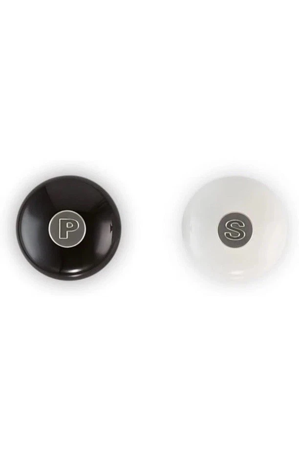 Nuevo Juego de Molinillo de Sal y Pimienta Le Creuset, 8" x 2 1/2" cada uno, Blanco y Negro Foto 3 de 4