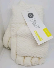Capelli New York Women's Flip Top Gloves, Creamy White One Size 