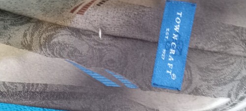Town Craft Neck Tie Shades Of Brown With Blue Highlights Polyester - Picture 2 of 2