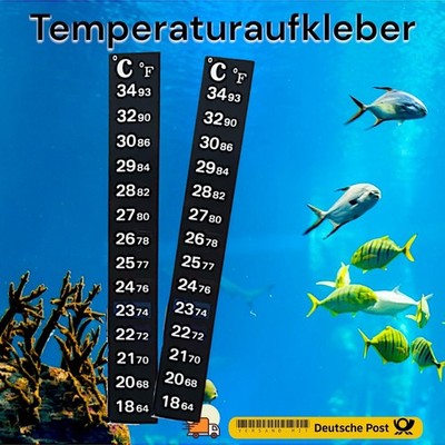 Aquarium-Thermometer, Temperaturaufkleber, Dual Scala Celsius Fahrenheit