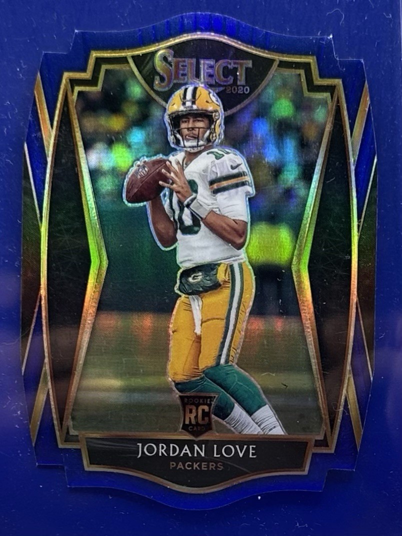 JORDAN LOVE 2020 SELECT Rookie DIE-CUT BLUE PRIZM RC #147 Green