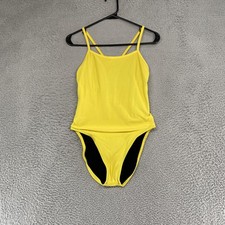 Jolyn Swimsuit Womens 36 Yellow Brandon 2 One Piece Cutout Back UPF 50