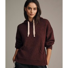 NWT Anthropologie Daily Practice Huddle Up Pop Cord Hoodie  Plum  Size M