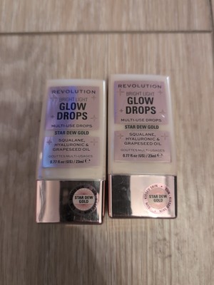 Lot Of 2 Revolution Beauty : Bright Light Glow Drops (Star Dew Gold) - .77 Fl Oz